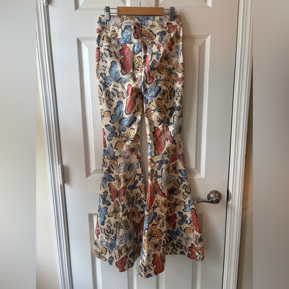 NWOT - We The Free Multicolor Butterfly Flare Pant - Picture 2 of 5